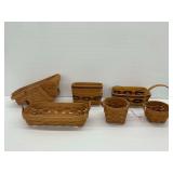 (6) Longaberger Woven Wooden Baskets