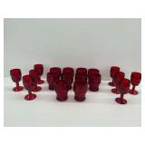 Ruby Red Glass Stemware and Tumblers