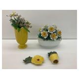 Ceramic Group with Meiselman Covered Dish and Floral Accent Pieces