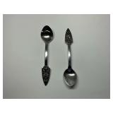 (2) Russian 916 Sterling Silver Spoons with Detailed Handles