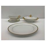 3-Piece Thomas Bavaria Porcelain Serving Set with Gold Greek Key Trim