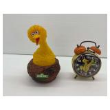 Sesame Street Big Bird Collectibles Including Alarm Clock and Radio