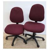 (2) Burgundy Office Chairs