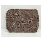 Memorial Stepping Stone with Inscribed Text and Raised Hands