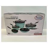 New Alpine Cuisine 10-Piece Nonstick Cookware Set in Teal Color