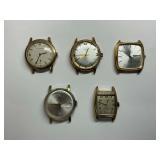 (5) Assorted Wrist Watches Including Wittnauer and Agon