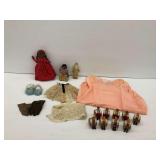 Vintage Dolls, Linens, Gloves, and Wooden Figurines