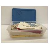 Vintage Linens and Lace with Storage Tub