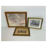 Three Framed Prints Including Paul Jensen Autumn In Tuscany