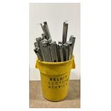 Metal Shelf Brackets in Plastic Barrel...Barrel not included