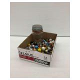 Ball Glass Jar with Lid and Glass Marbles