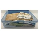 Variety of Vintage Linens Including Crocheted Tablecloth