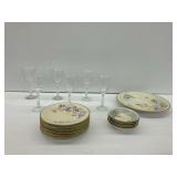 Limoges Porcelain and Crystal Stemware