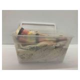 Vintage Textiles with Storage Bin