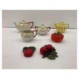 Bavarian Tea Set, Vintage Teapot, Wall Plaques, and Covered Condiment Bowl