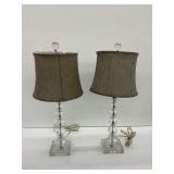 (2) Crystal Ball Accent Lamps with Patterned Shades... work