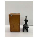 Edmund Scientific 300X Microscope with Wooden Storage Case