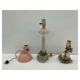 (3) Different Design Table Lamps... no shades