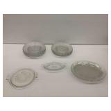 Pressed Clear Glass Plates and Trays