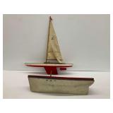 (2)  Wooden Model Boats with Seifert-Boot Label