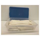 Ivory Color Linens with Plastic Storage Tote