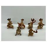(6) Tom Schoolcraft Ceramic Southwest Cowboy Figurines