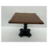 Wooden Pedestal Table with Square Top