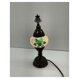 Mosaic Table Lamp with Green Star Design...works