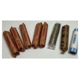 (8) Wrapped Coin Rolls with Pennies and Nickels