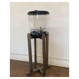 Clear Plastic Half Cylinder Terrarium on Wooden Stand