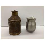 (2) Metal Pitchers