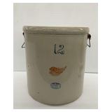 Red Wing 12 Gallon Stoneware Crock with Handles