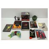 Vampire Horror Themed Books, VHS Tapes, and Ceramics