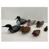 Wooden Duck and Loon Decoys