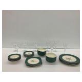 Homer Laughlin Cavalier Eggshell Dinnerware with Stemware