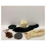 Fur Muff, Fox Wrap, Caps, and Other Vintage Accessories