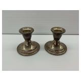 Pair of Sterling Silver Weighted Candlesticks