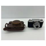 Konica Rangefinder Camera with Konishiroku Lens and Leather Case