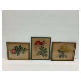 (3) Paul de Longpre Framed Floral Prints
