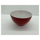 Ceramic Bowl with Red Exterior and Gray Interior