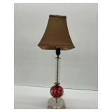 Etched Glass and Cranberry Glass Lamp with Shade... works