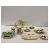 Various Dinnerware with Floral and Fruit Motifs