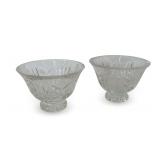 Pair of Vintage Etched Crystal Candy or Nut Dishes