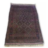 Hand-Knotted Area Rug with Geometric Design