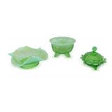Green Opalescent Glassware Trio