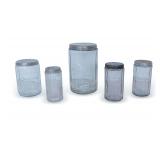 (5) Hoosier Glass Jars