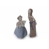 My Chubby Kitten and Naughty Girl Lladro Figurines