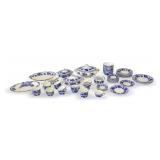 Assortment of Blue and White Transferware Dinnerware and Serving Pieces