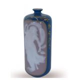 German pate-sur-pate Porcelain Vase with Classical Dancing Muse in Relief
