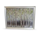 Framed Birch Forest Landscape Painting